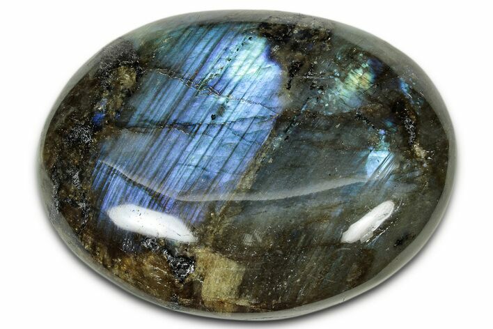Flashy, Polished Labradorite Palm Stone - Madagascar #334233